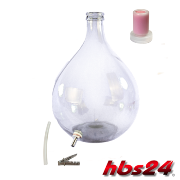Weinballon Glaballon 15 L mit Auslauf Kunststoff by hbs24