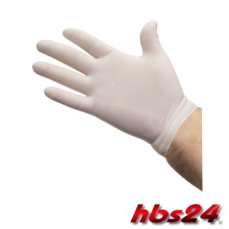 Latexhandschuh Skin weiß gepudert Gr. M - hbs24