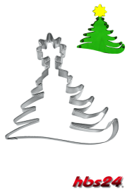 Christbaum mit Stern Ausstecher 8,5 cm Weihnachten Ausstechformen - hbs24