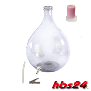 Weinballon - Glasballon mit Kunststoff Auslauf 20 Liter - hbs24