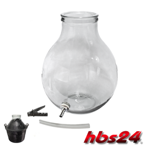 Weithalsballon - Glassballon mit Edelstahlauslauf 15 Liter - hbs24